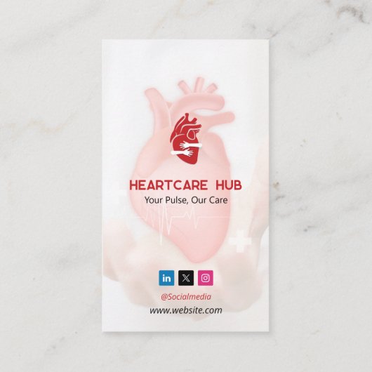 Heart Care Business | Simple Red 名刺 (裏面)