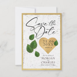 Heart Carving Save The Wedding Date Invitation 招待状