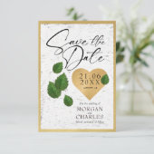 Heart Carving Save The Wedding Date Invitation 招待状 (スタンド正面)
