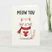 Heart Cat Meow You Greeting Card カード (正面)