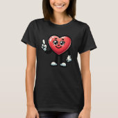 Heart Character With Cartoon Eyes And Smiling Face Tシャツ (正面)