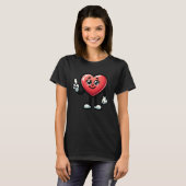 Heart Character With Cartoon Eyes And Smiling Face Tシャツ (正面フル)