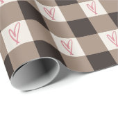 Heart Checker Wrapping Paper Cute Aesthetic ラッピングペーパー (ロールコーナー)