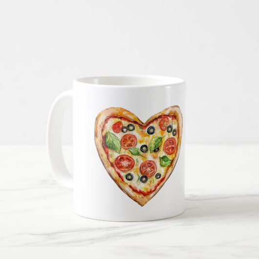 Heart Cheese Vegetable Pizza コーヒーマグカップ (正面左)