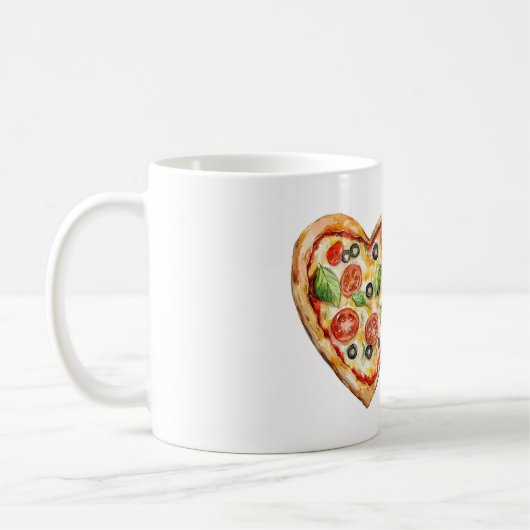 Heart Cheese Vegetable Pizza コーヒーマグカップ (左)