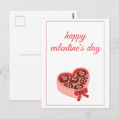 Heart Chocolate Box Sweet Valentine’s Day ポストカード (正面/裏面)