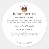 Heart Chocolate Waffle Bakery Ingredient List ラウンドシール (正面)