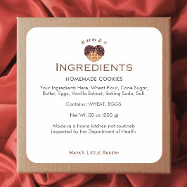 Heart Chocolate Waffle Bakery Ingredients Product スクエアシール
