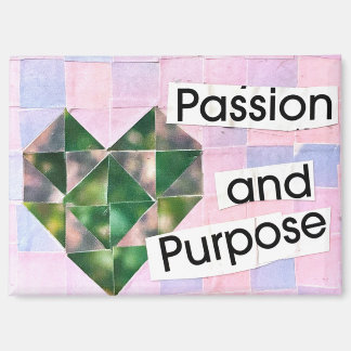 Heart Collage Art Pink Purple Boho Romantic マグネット