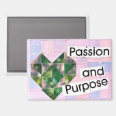 Heart Collage Art Pink Purple Boho Romantic マグネット (正面/裏面)