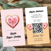 Heart Cookie Trendy QR Code and Website 名刺