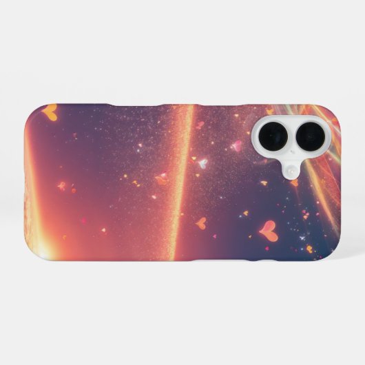 Heart Cosmic Aurora Fantasy Phone Case iPhone 16ケース (裏面横)