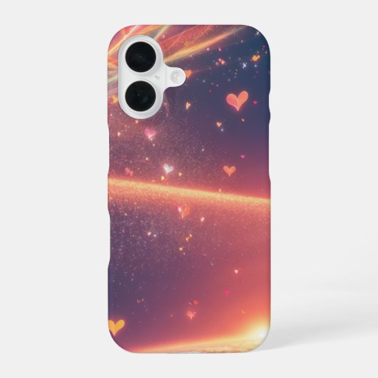 Heart Cosmic Aurora Fantasy Phone Case iPhone 16ケース (裏面)