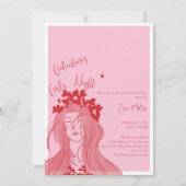 Heart Crown Girl – Galentine’s Day Girls Night  招待状 (正面)