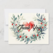 Heart Custom Wedding Thank You Card ノートカード (裏面)
