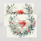 Heart Custom Wedding Thank You Card ノートカード (正面/裏面)