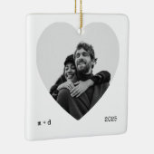 Heart Cutout Photo Ornament – Minimal B&W セラミックオーナメント (右)