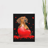 Heart Dachshund Dog Lover Christmas Valentines Day カード (正面)