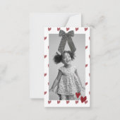 Heart Day Gingham Bow Valentines Classroom Card ノートカード (裏面)