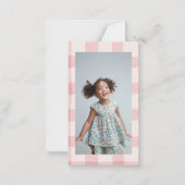 Heart Day Pink Gingham Valentines Classroom Card ノートカード (裏面)