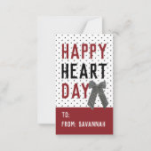 Heart Day Polka Dot Valentines Classroom Card ノートカード (正面)