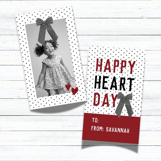 Heart Day Polka Dot Valentines Classroom Card ノートカード