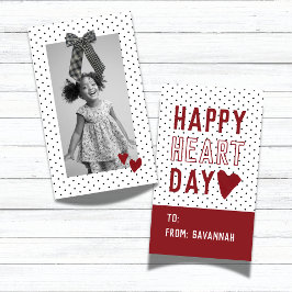 Heart Day Polka Dot Valentines Classroom Card ノートカード