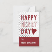 Heart Day Polka Dot Valentines Classroom Card ノートカード (正面)