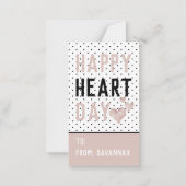 Heart Day Rose Gold Valentines Classroom Card ノートカード (正面)