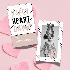 Heart Day Rose Gold Valentines Classroom Card ノートカード