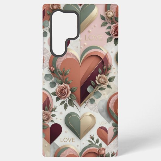 Heart Design Samsung Phone Case Galaxyケース (裏面)