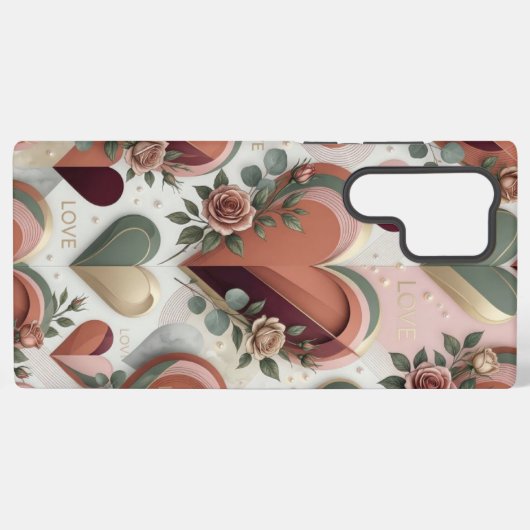 Heart Design Samsung Phone Case Galaxyケース (裏面横)
