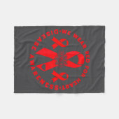 Heart Disease Awareness  フリースブランケット (正面(横))