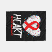 Heart Disease Awareness  フリースブランケット (正面(横))