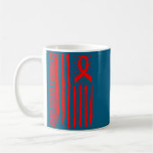 Heart Disease Awareness American Flag Chd Congenit コーヒーマグカップ (左)