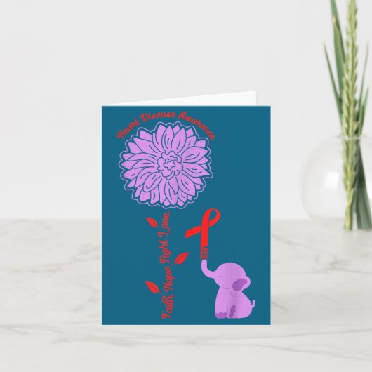 Heart Disease Awareness Faith Hope Fight Love Card カード (正面)