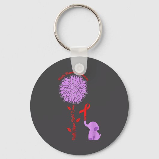 Heart Disease Awareness Faith Hope Fight Love Card キーホルダー (正面)