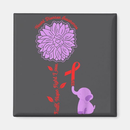 Heart Disease Awareness Faith Hope Fight Love Card マグネット (正面)