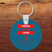 Heart Disease Awareness Faith Hope Love Design  キーホルダー (正面)