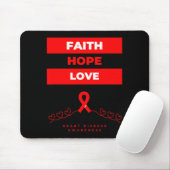 Heart Disease Awareness Faith Hope Love Design  マウスパッド (マウス)