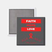 Heart Disease Awareness Faith Hope Love Design  マグネット (正面/裏面)