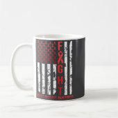 Heart Disease Awareness February Usa Flag Ribbon R コーヒーマグカップ (左)