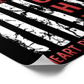 Heart Disease Awareness February Usa Flag Ribbon R ポスター (角)