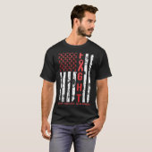 Heart Disease Awareness February Usa Flag Ribbon R Tシャツ (正面フル)