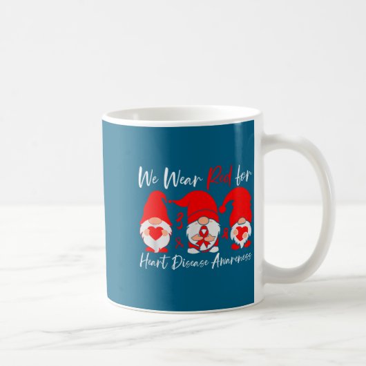 Heart Disease Awareness Gnome  コーヒーマグカップ (右)