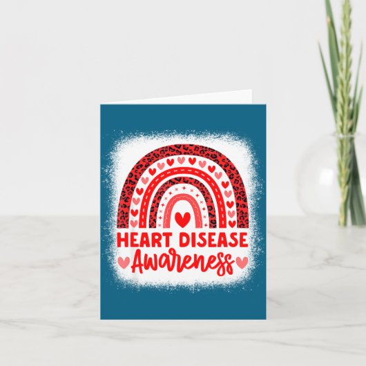 Heart Disease Awareness Heart Month Rainbow Heart カード (正面)