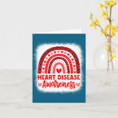 Heart Disease Awareness Heart Month Rainbow Heart カード (黄色い花)