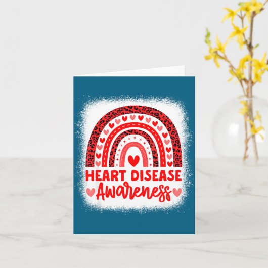 Heart Disease Awareness Heart Month Rainbow Heart  カード (黄色い花)