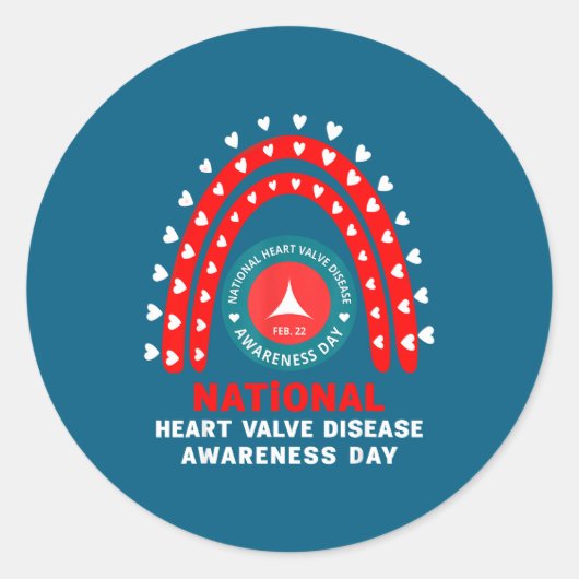 Heart Disease Awareness - Heart Valve Disease Awar ラウンドシール (正面)