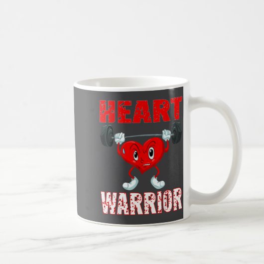 Heart Disease Awareness Heart Warrior Wear Red Hea コーヒーマグカップ (右)